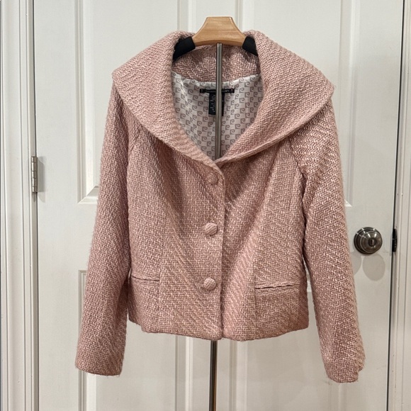 Pierre Cardin Jackets & Blazers - Pierre Cardin Dusty Pink Textured Shawl Collar Jacket